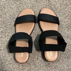 NEW Kensie black sandals with elastic straps - size 10